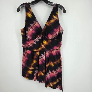 Torrid Pink and Orange Tie-Dye Bikini Top